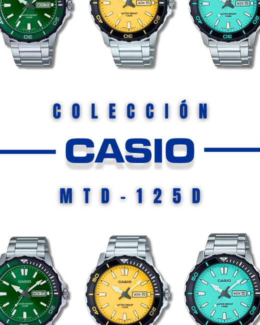 Colección Casio MTD-125D: Estilo Diver en Acero y Diales Llenos de Color