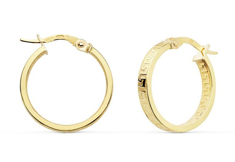 Pendientes Aros Criollas Oro 18kts 13,5mm Versace Greca 07000839