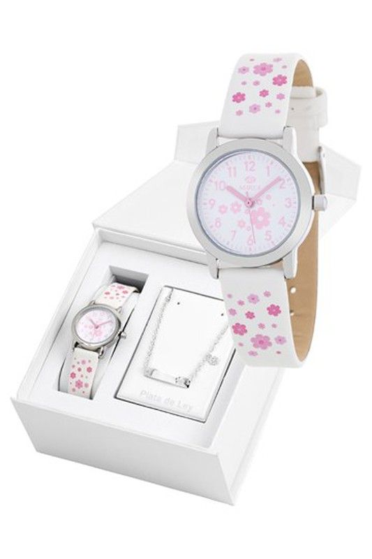 Reloj Marea Infantil Comunión B35284/10 Blanco Flores