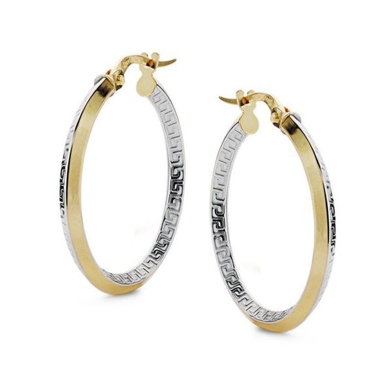 Pendientes Aros Bicolor Oro 18kts 25mm Versace 15000344