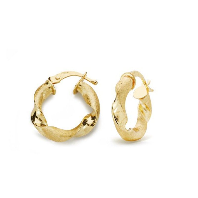Pendientes Aros Oro 18kts de 17mm Retorcidos 07000796