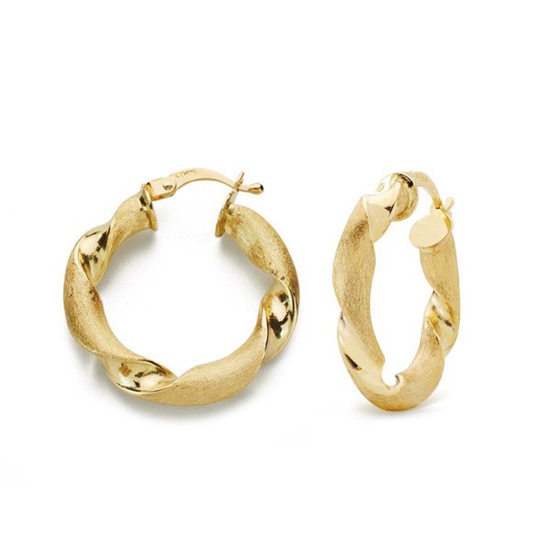 Pendientes Aros Oro 18kts de 23mm Retorcidos 07000800