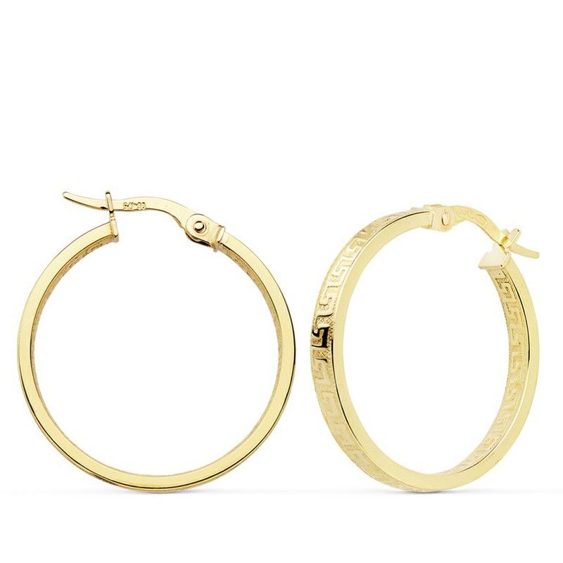 Pendientes Aros Criollas Oro 18kts 24mm Versace Greca 07000791