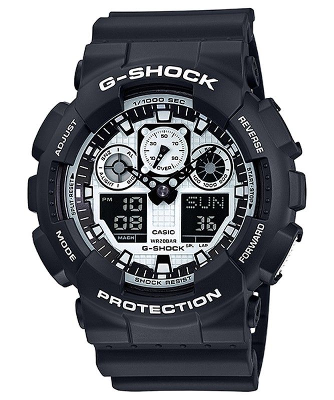 Reloj Casio G-Shock GA-100BW-1AER Negro Blanco