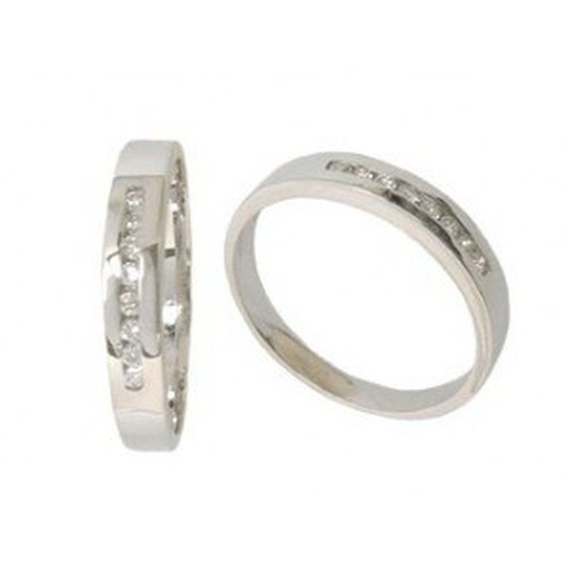 Anillo Oro Blanco 18 kts Brillantes 0.09 cts 011957