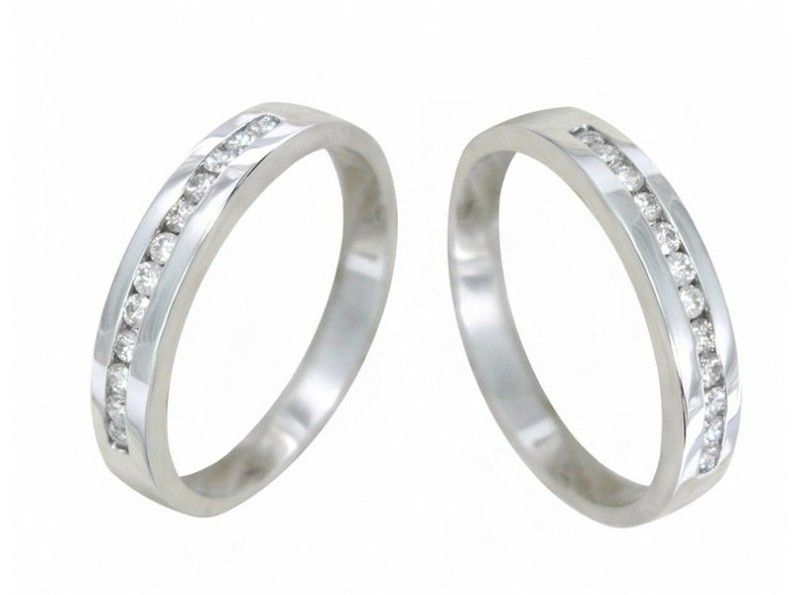 Anillo Oro Blanco 18 kts Brillantes 0.20 cts 019411