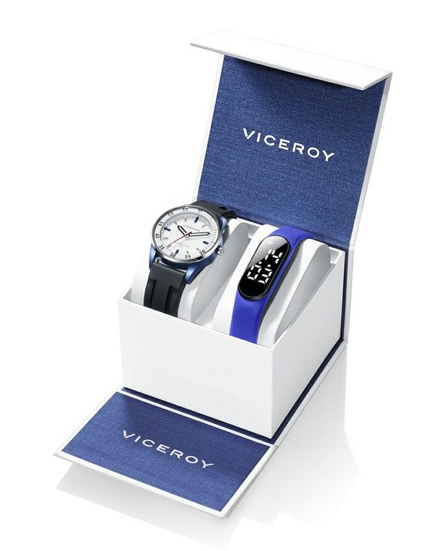 Reloj Viceroy Niño 46765-97 Sport Negro y Fitband Azul Comunión