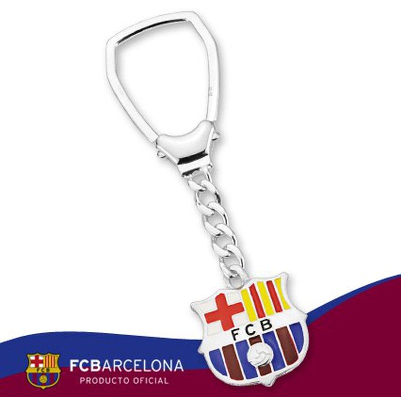 Llavero FC Barcelona Plata Esmalte 10-058