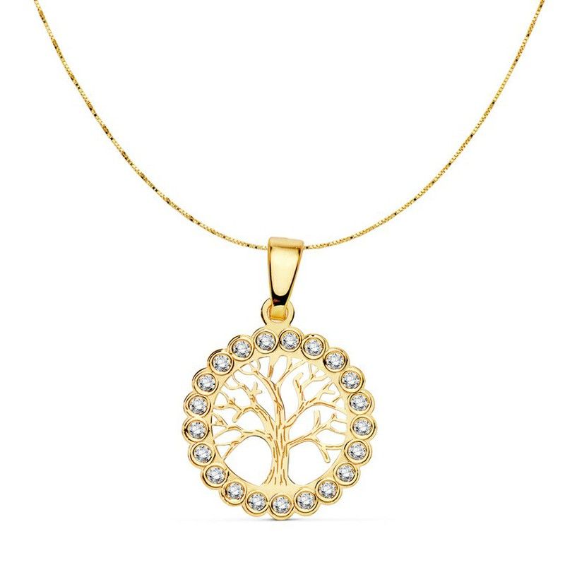 Colgante Arbol de la Vida Oro 18kts Circonitas 16959