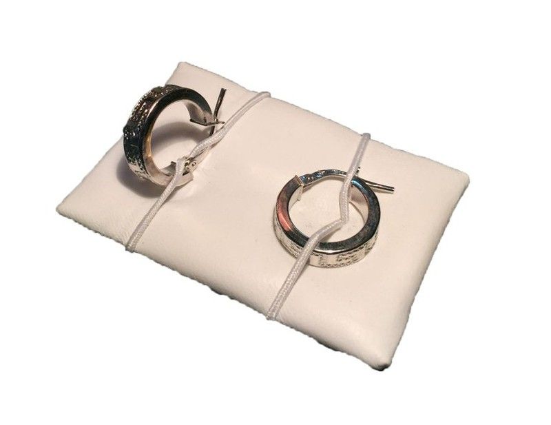 Pendientes Aro Oro Blanco 18kts 14mm