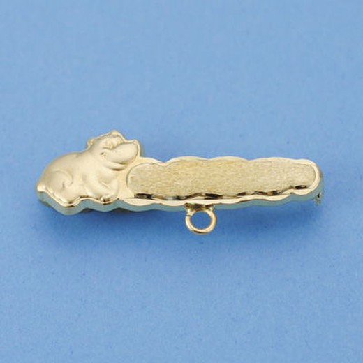 18kts Gold Baby Pin Bicolor Hippo 4610