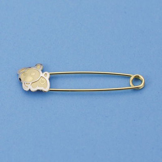 18kt Gold Baby Pin Bicolor Welpe 4687