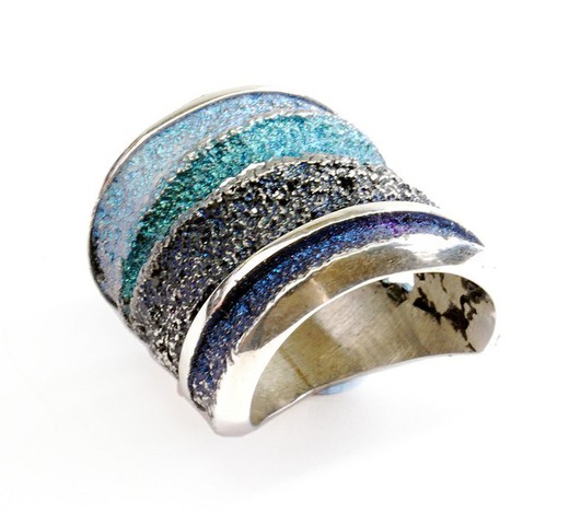 Anillo Arior Plata Fuego Azul 1182383