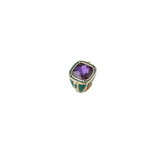 Anillo Bronce Sovrani J10659M14 Dorado Cuarzo Morado Latón