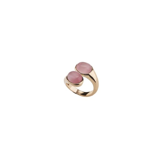 Anillo Bronce Sovrani J8878M17 Dorado 2 Piedras Rosa