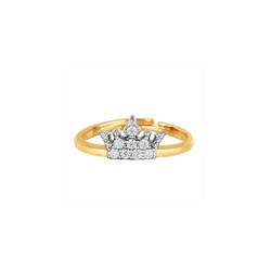 Anillo Disney Oro Bicolor Plata 18kts 18K0003A Corona Diamantes
