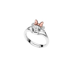 Disney Anello Argento Bicolor Rosa AG0005A Minnie Zirconia