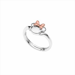 Anel Disney Prata Bicolor Rosa AG0007A Minnie