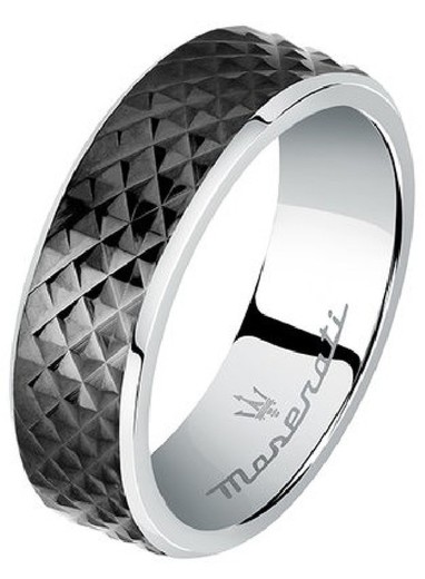 Maserati Men's Ring Black Steel JM422AVD11025