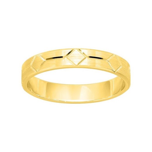 Anillo Oro 18kts Argyor-MRM 3.5mm (18)316J35 Alianza Con Rombos