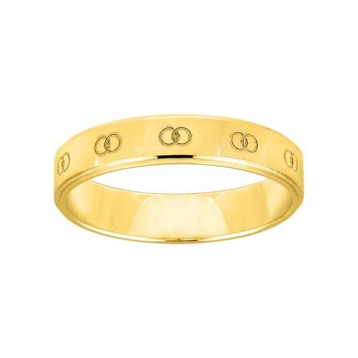 Anillo Oro 18kts Argyor-MRM 4mm (18)290J40 Alianza Grabado Laser Uniones