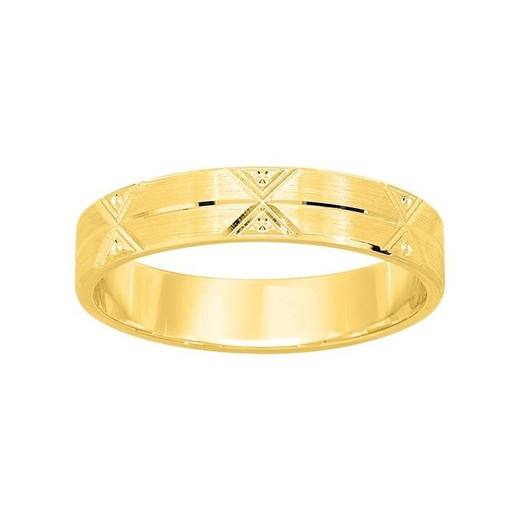 Anillo Oro 18kts Argyor-MRM 4mm (18)317J40 Alianza Con Triangulos