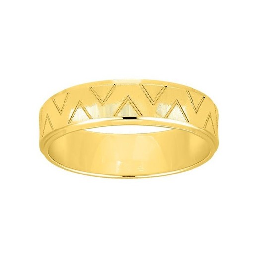 Anillo Oro 18kts Argyor-MRM 5mm (18)264J50 Alianza Grabado Laser Triangulos