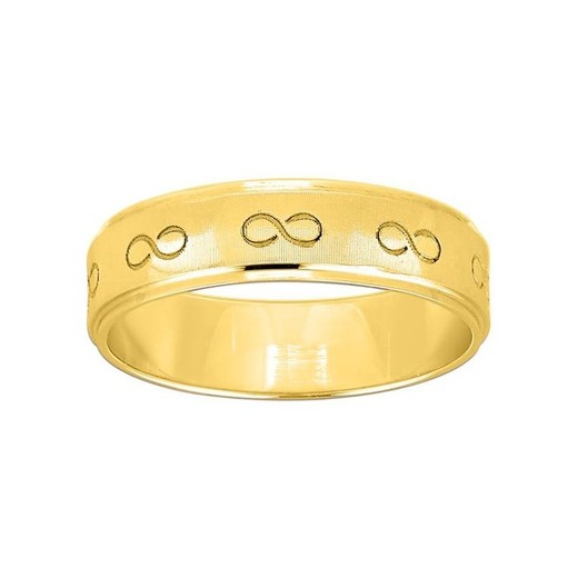 Anillo Oro 18kts Argyor-MRM 5mm (18)265J50 Alianza Grabado Laser Infinitos