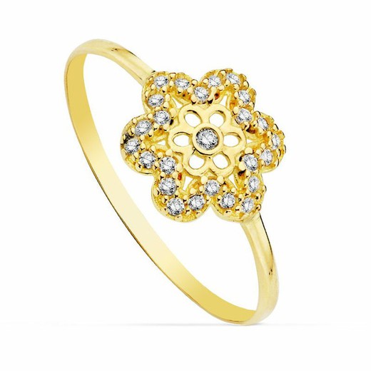 18kt złoty pierścionek kwiat 20725