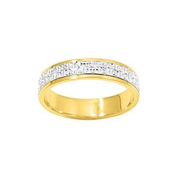 Anillo Oro Bicolor Blanco 18kts Argyor-MRM 4,5mm (18)158B45 Alianza Diamantada