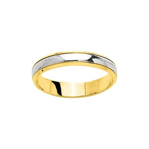 Anillo Oro Bicolor Blanco 18kts Argyor-MRM 3,5mm (18)22535 Alianza Lisa