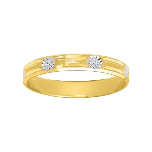 Anillo Oro Bicolor Blanco 18kts Argyor-MRM 3mm (18)214J30 Alianza Flores