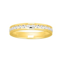 Anillo Oro Bicolor Blanco 18kts Argyor-MRM 3mm (18)216J30 Alianza Diamantada