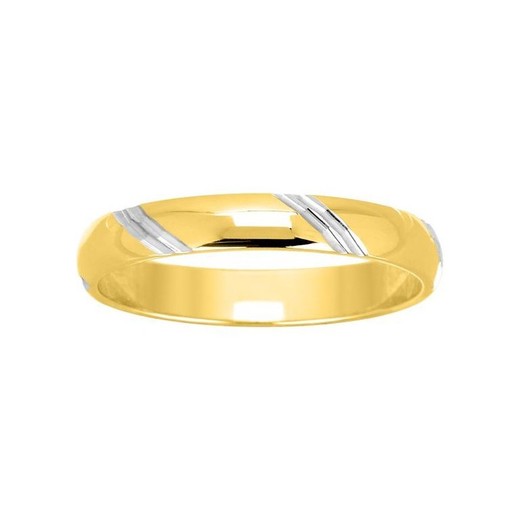 Anillo Oro Bicolor Blanco 18kts Argyor-MRM 3mm (18)22830 Alianza Franjas