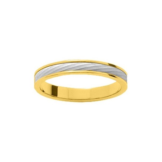 Anillo Oro Bicolor Blanco 18kts Argyor-MRM 3mm (18)28030 Alianza Franja