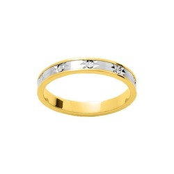 Anillo Oro Bicolor Blanco 18kts Argyor-MRM 3mm  (18)29230 Alianza Diamantada