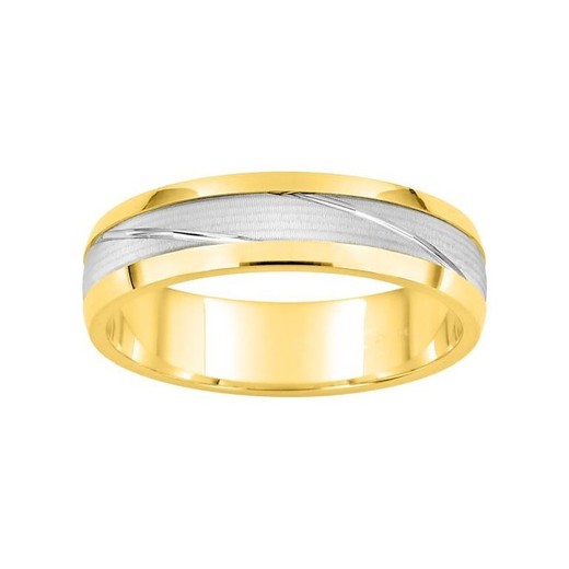 Anillo Oro Bicolor Blanco 18kts Argyor-MRM 4,5mm (18)016B45 Alianza