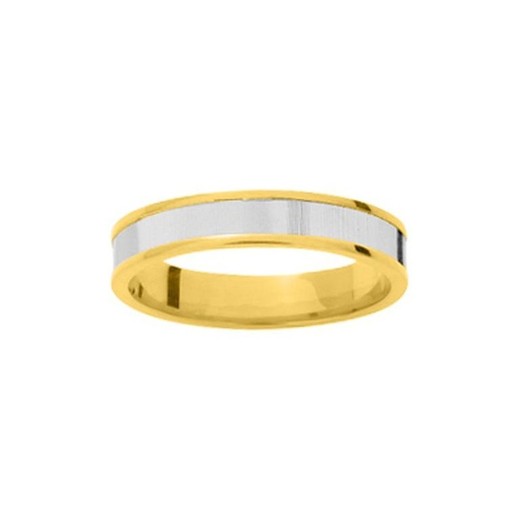 Anillo Oro Bicolor Blanco 18kts Argyor-MRM 4mm (18)25040 Alianza Lisa