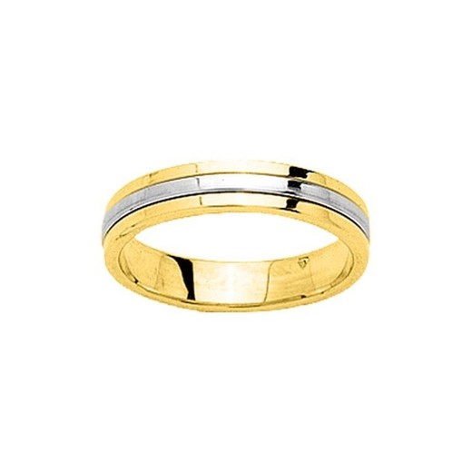 Anillo Oro Bicolor Blanco 18kts Argyor-MRM 4mm (18)25540 Alianza Lisa