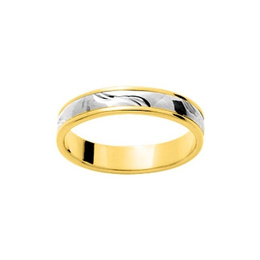 Anillo Oro Bicolor Blanco 18kts Argyor-MRM 4mm (18)27040 Alianza Franja