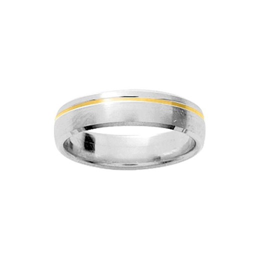 Anillo Oro Bicolor Blanco 18kts Argyor-MRM 5,5mm (18)007BJ50 Alianza