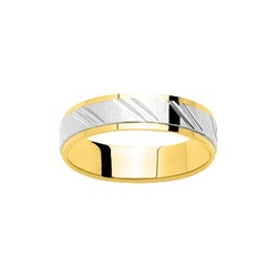 Anillo Oro Bicolor Blanco 18kts Argyor-MRM 5mm (18)24950 Alianza Franjas