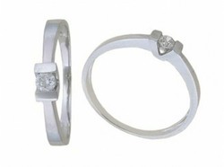 White Gold 18 kts Solitaire Brilliant Ring 0.06 cts 016988