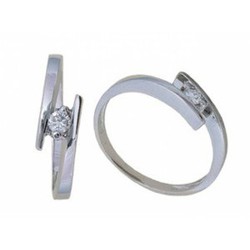 White Gold Ring 18 kts Solitaire Brilliant 0.08 cts 013484