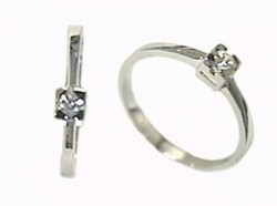 Witgouden ring 18 kts Brilliant Solitaire 0,10 cts 012440