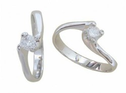 Weißgold Ring 18 kn Solitaire Brilliant 0,13 ct 016482