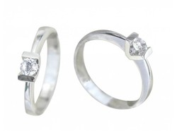 Witgouden ring 18 kts Brilliant Solitaire 0,13 cts 016484