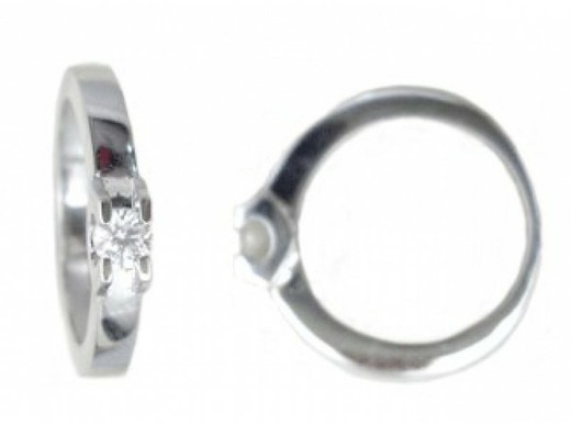 Witgouden ring 18 kts solitaire briljant 0,16 cts 016608