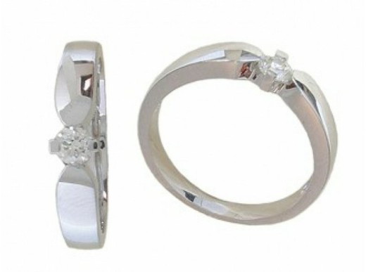 Weißgold Ring 18 kn Solitaire Brilliant 0,16 ct 019016