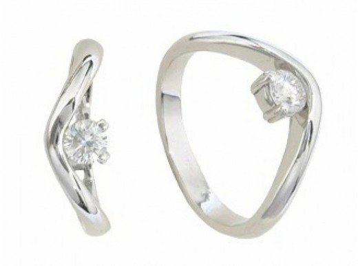 White Gold Ring 18 kts Solitaire Brilliant 0.25 cts 010321